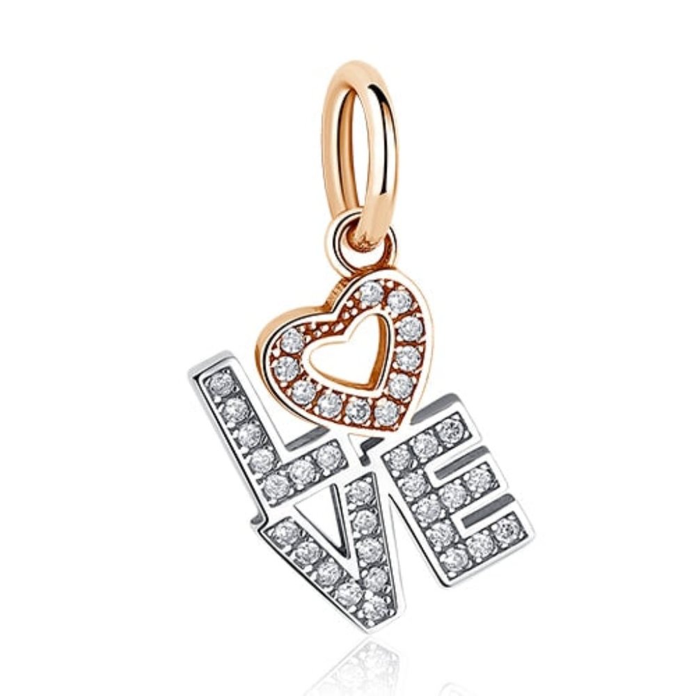 925 Sterling Silver European Rose Gold Charm Bracelet - Py1380